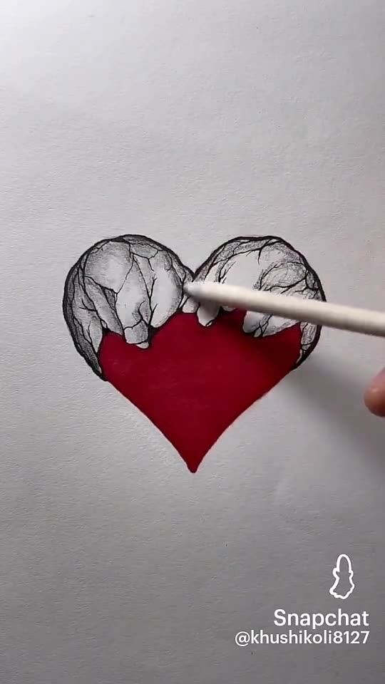 3d art and craft and skeching...how to draw a broken heart ?