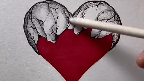 3d art and craft and skeching...how to draw a broken heart ?