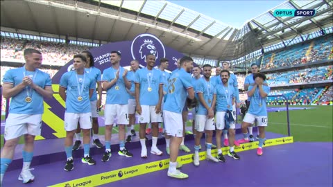 CHAMPIONS! Manchester City raise the Premier League trophy | FULL PRESENTATION