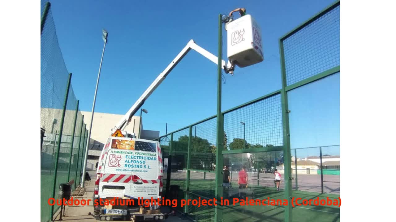 Public lighting project for outdoor stadium in Palenciana (Cordoba)