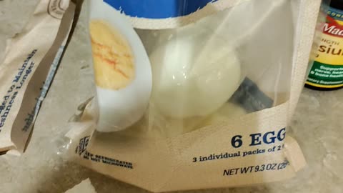 Eating Kroger Hard Cooked Peeled Eggs, Dbn, MI, 8/4/23