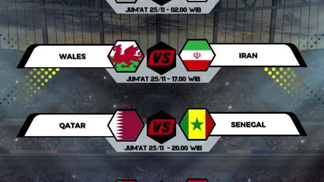 Berikut Informasi Jadwal pertandingan untuk Piala Dunia Qatar 2022#25-11-2022