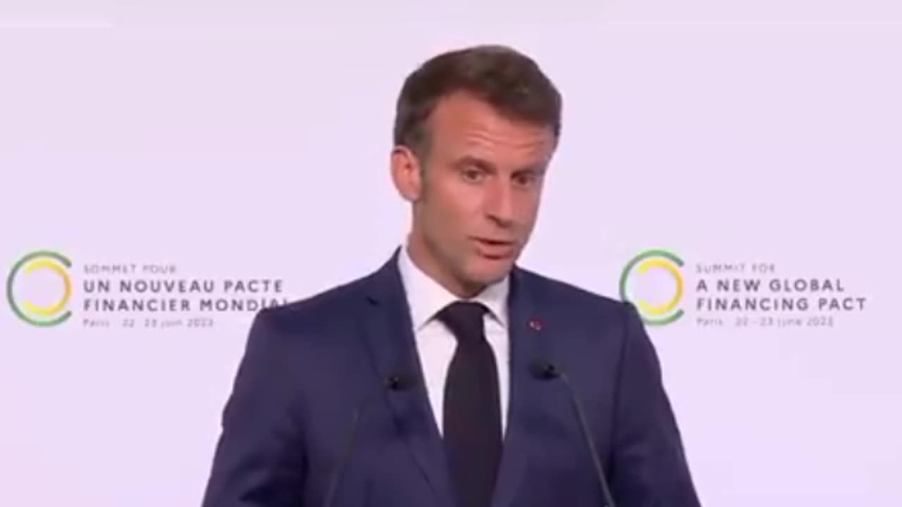 Macron calls for an "international tax funding efforts to fight poverty and climate."