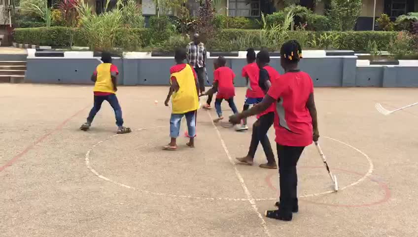 Chosen charity home floorball club team Training.