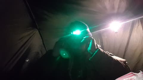 Getting filming gear ready to film on the tent12th Dec 2022p