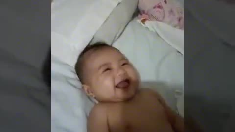 Cute little baby girl wants to talk