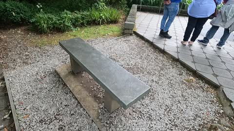 Walking along the engraved path. Wordsworth garden. Grasmere. July 31st 2021
