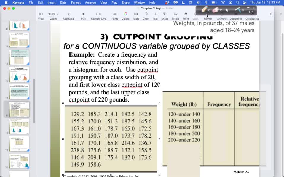 STP 226 Th Jan 13: Organizing Data