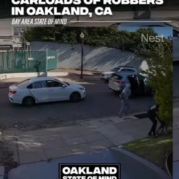 Why the fuck is this woman walking alone on the streets of Oakland? Are they that oblivious?