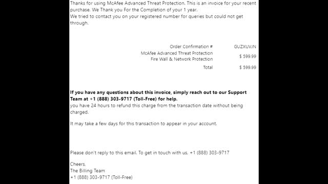 Outgoing Call To Alleged McAfee, Dialer Frenchman Gilles Duhamel, (888) 303-9717, November 9, 2022