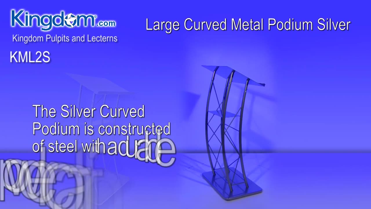 Large Curved Metal Pulpits, Lecterns and Podiums 3 Styles - KML2S KML2W KMLSTL