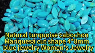 20250212-03 Natural turquoise cabochon Mariquesa cut shape 4*8mm blue jewelry Women's Jewelry