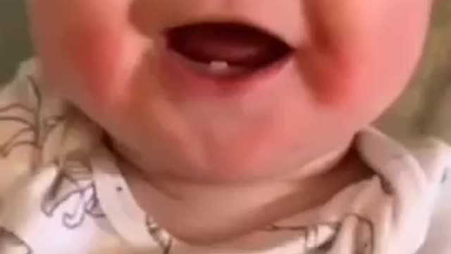 Toddler reaction after bitting mom finger || adorable