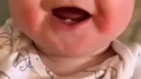 Toddler reaction after bitting mom finger || adorable