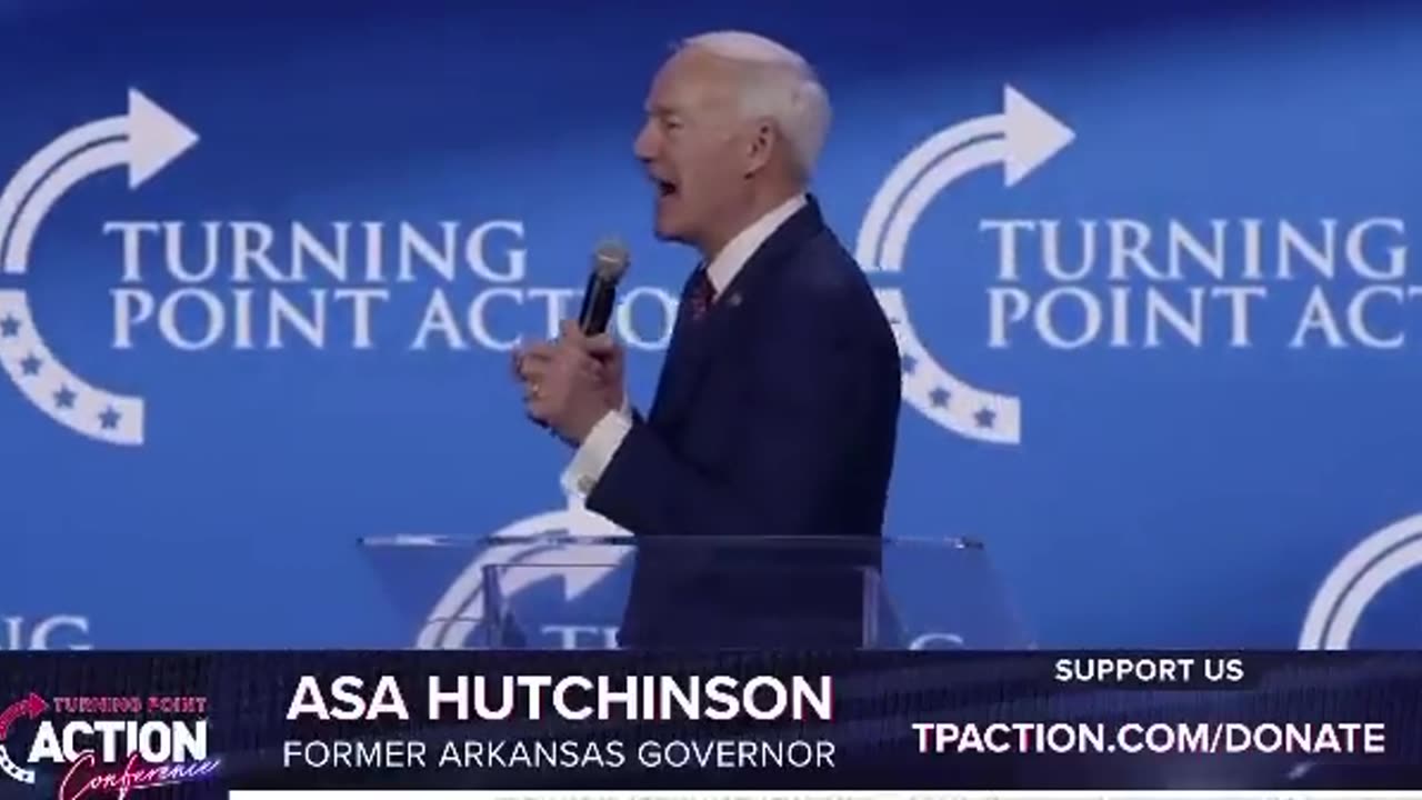 RINO Asa Hutchinson Receives Thunderous Boos at Turning Point Conference