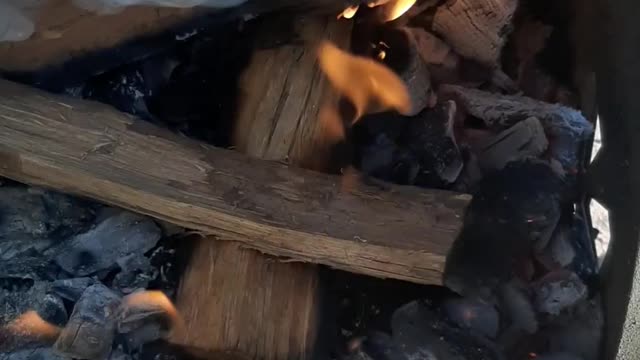 Starting my smoker.