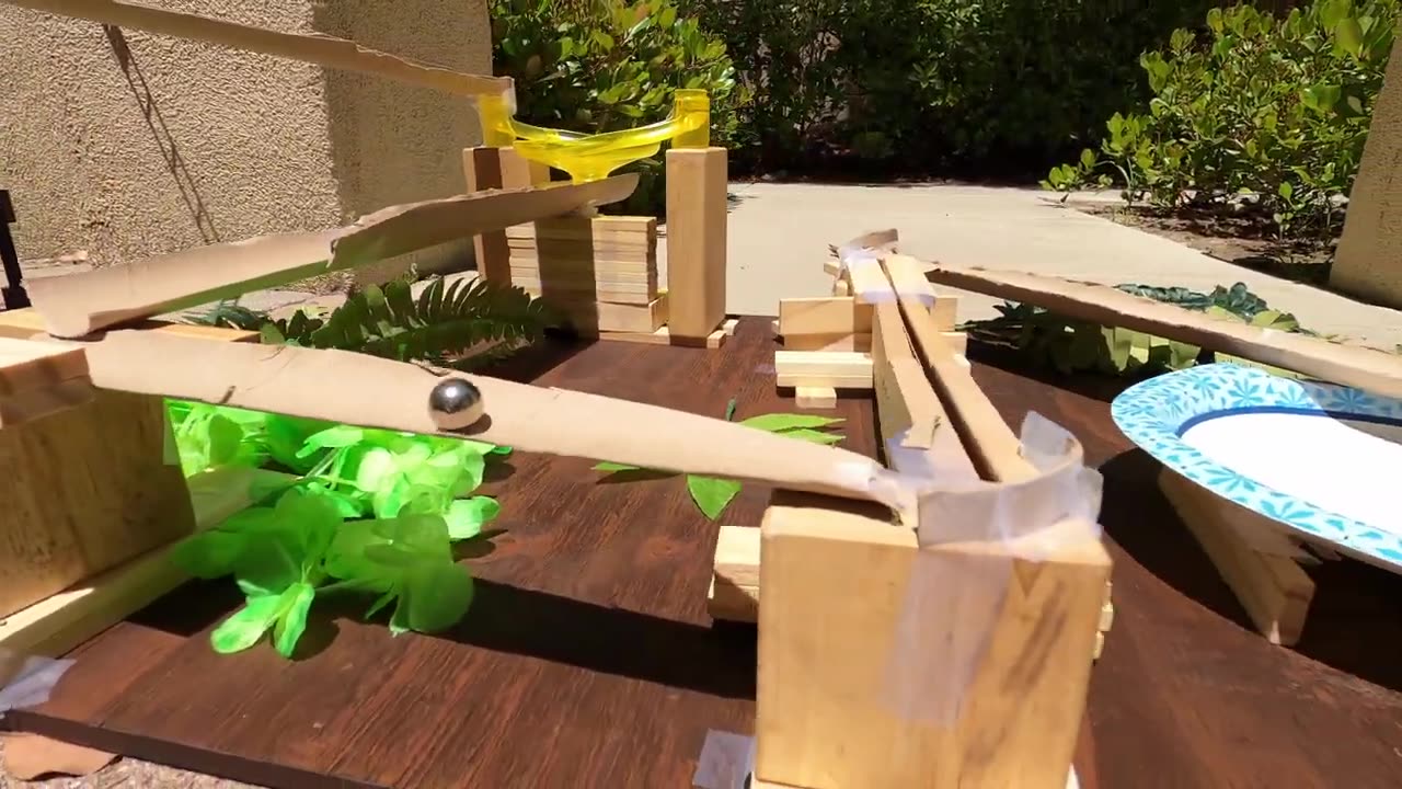 Wooden marble track