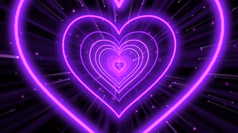 412. Heart Tunnel💜Purple Heart Background Neon Heart Heart