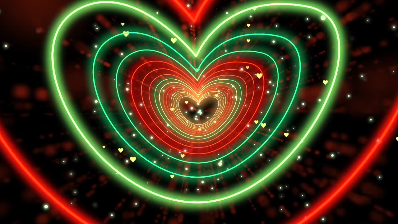 259. Love Heart💚❤️Animation Video Neon Heart Heart Bd #relaxing