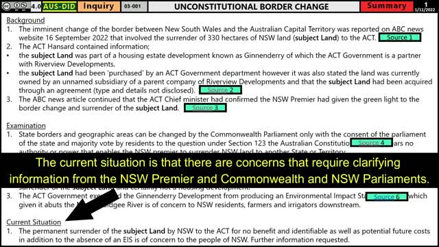 Inquiry 03-001 Unconstitutional Border Change