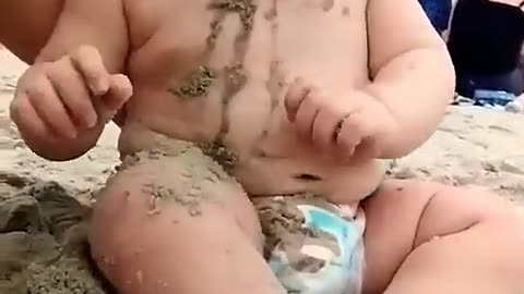 Funny baby reaction