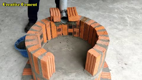 How to make a 2 in 1 wood stove from beautiful red bricks