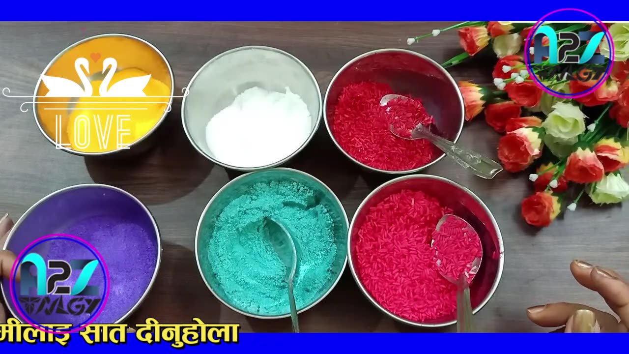 how to make rangoli design colours at home | Make Kolam powder | Rangoli colors