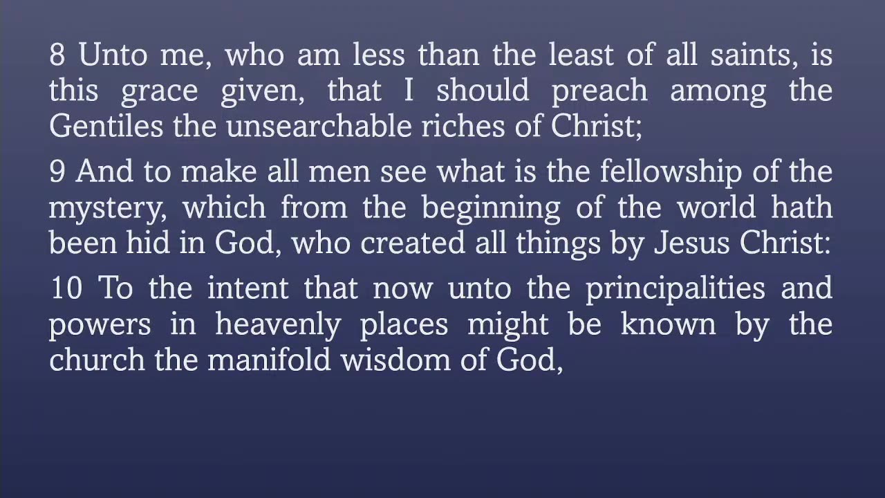 The Manifold Wisdom of God (Eph. 3:10-13)