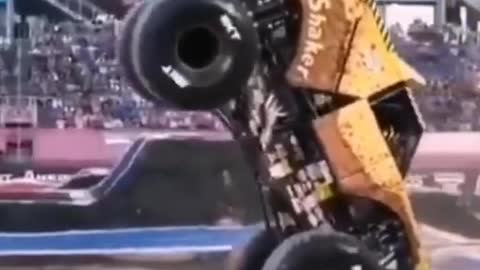 Amazing monster trucks stunt