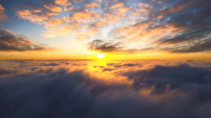 The sun above the clouds.