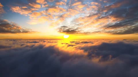 The sun above the clouds.