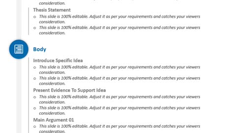 One Pager Thesis Statement PowerPoint Slide
