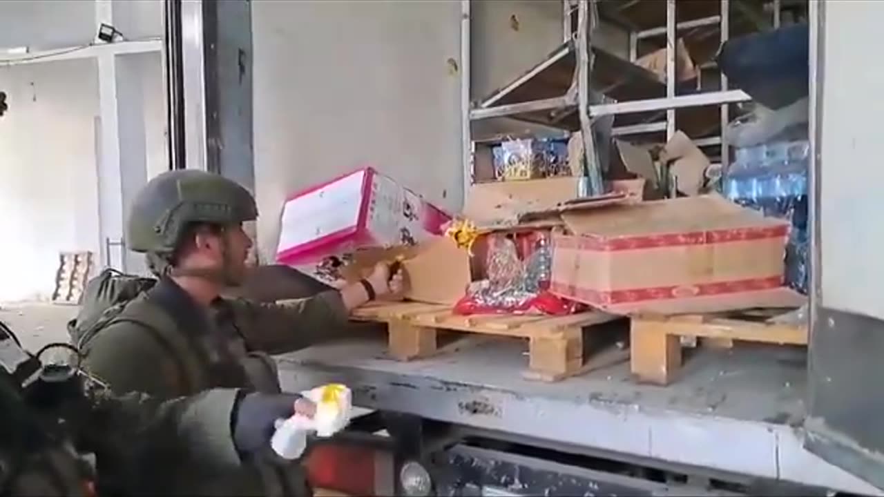Israeli forces setting fire to Palestinians' food supplies