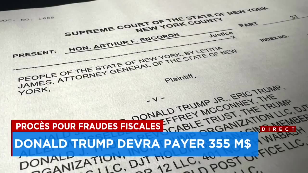 Fraude à New York_ Donald Trump et ses entreprises devront payer près de 355 M$