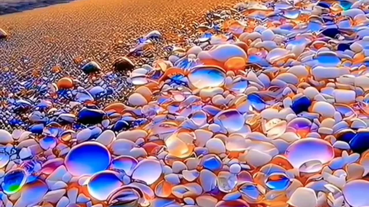 Beach with colorful stones