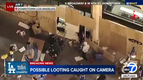 Downtown LA store hit by looting near World Series celebration