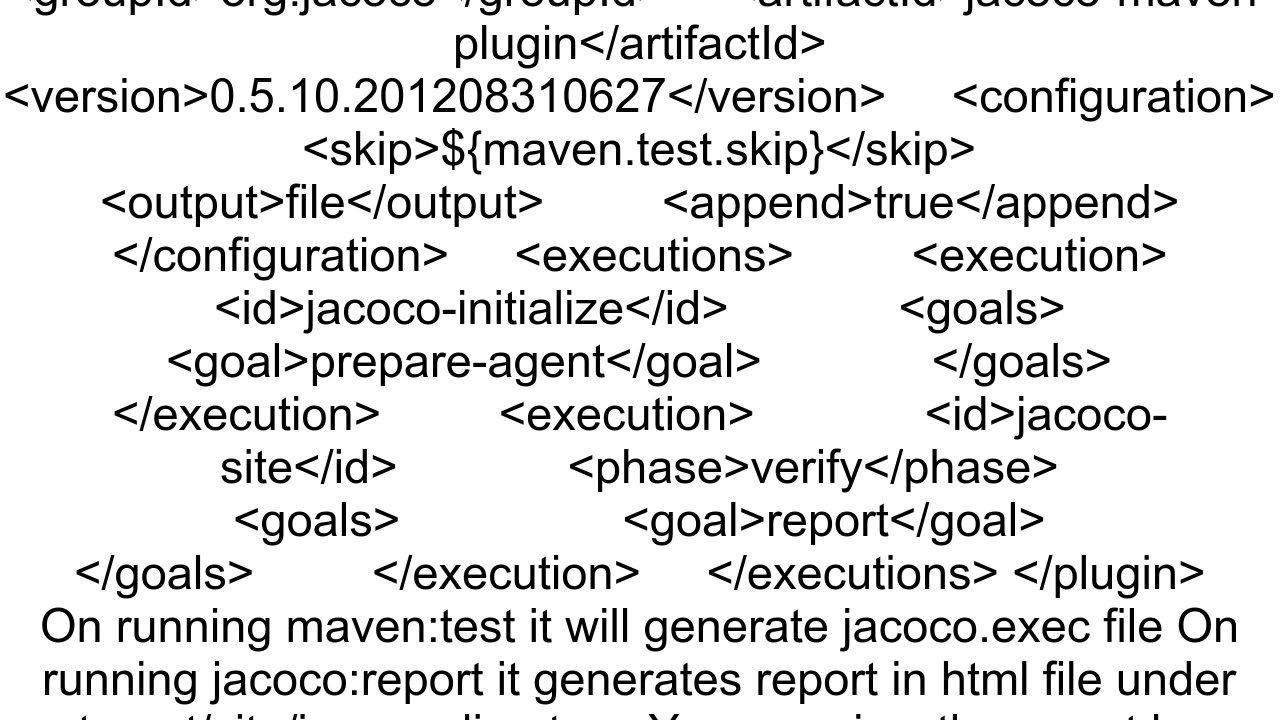 JaCoCo report generation using maven