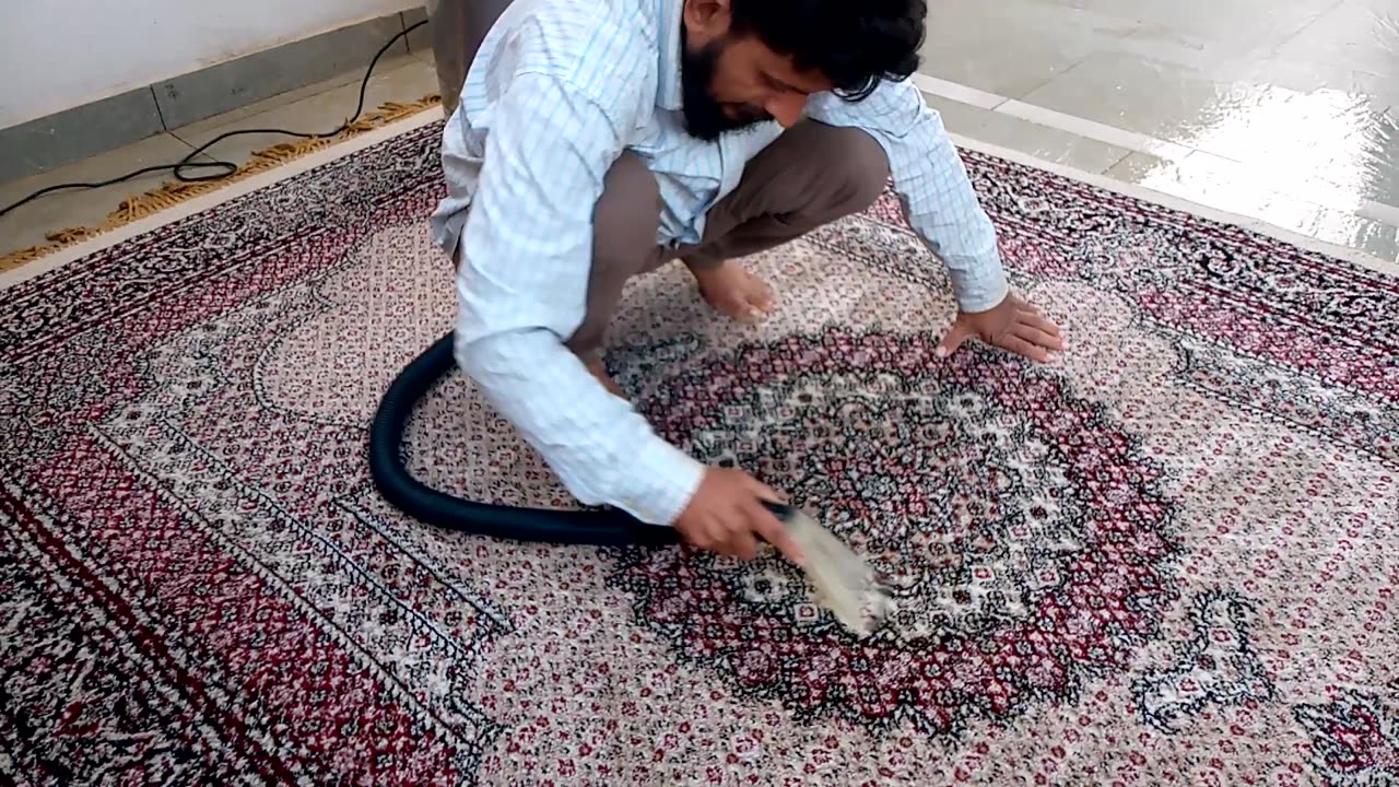 Cleaning of Carpet with Vacuum