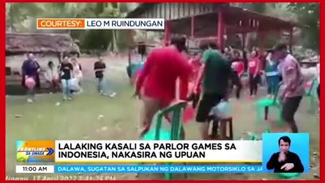 Lalaking kasali sa parlor games sa Indonesia, nakasira ng upuan그