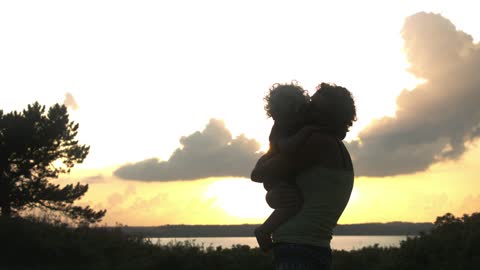 Mother holding her baby