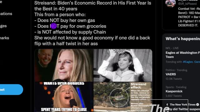Barbra Streisand Is An Economist All of A Sudden
