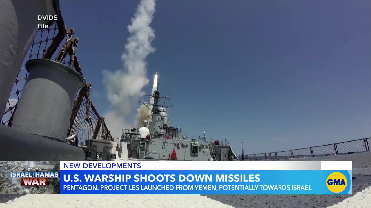 US Navy destroyers shoot down missiles, drones from Yemen