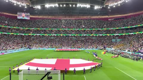 GOD SAVE THE KING: England fans sing national anthem v Senegal (Qatar World Cup)