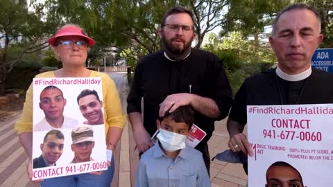 Rally at San Jacinto Plaza for Pvt Richard Halliday missing 84 days from Fort Bliss