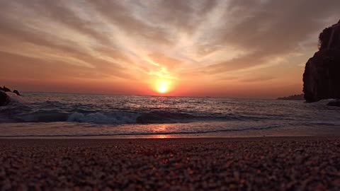 Watching sunset glow at the seaside