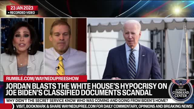 Jordan Blasts the WH Hypocrisy on Joe Biden's Classified Documents Scandal