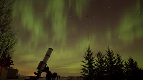 Aurora Borealis Interrupts my Astronomy Session 19 April 2018