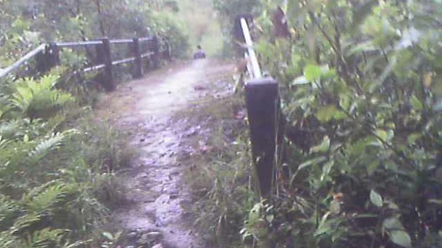 2 Rivers meet at Bridge hiking to 7 Petroglyphs Pena Blanca Ecuador