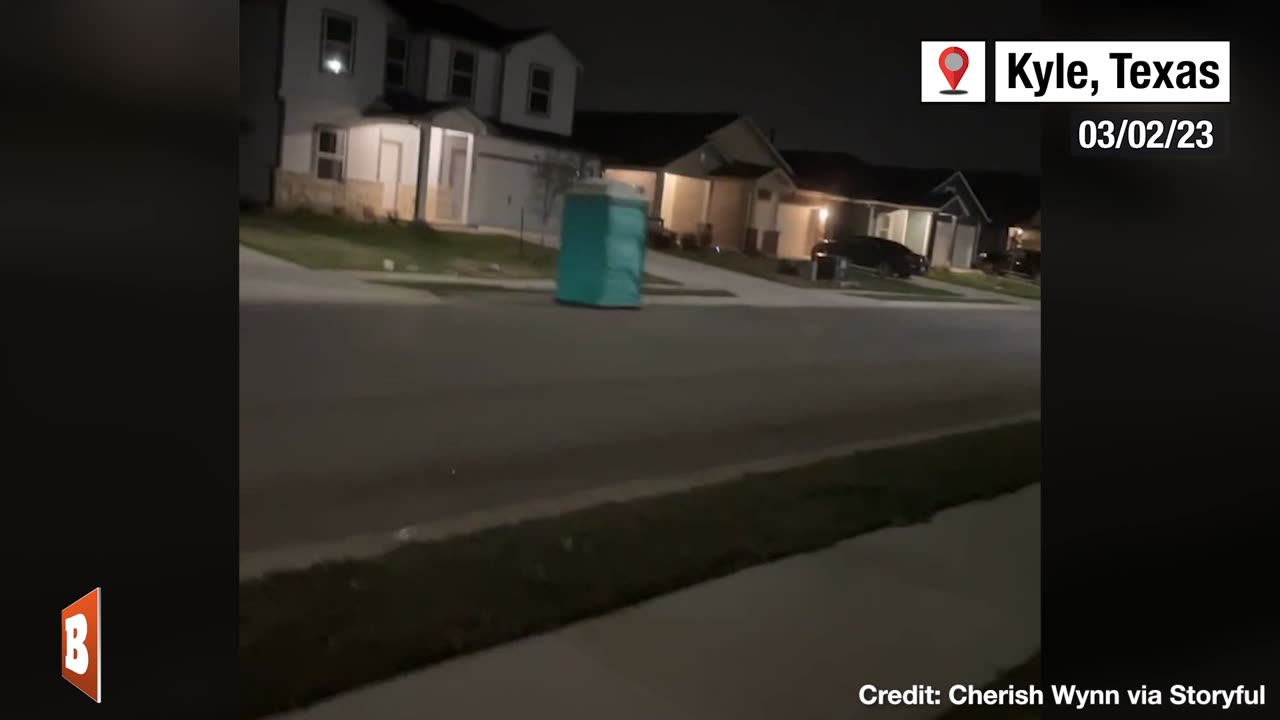 A Whole NEW MEANING to "Gotta Go"... — Thunderstorm Blows Port-a-Potty Down TX Street