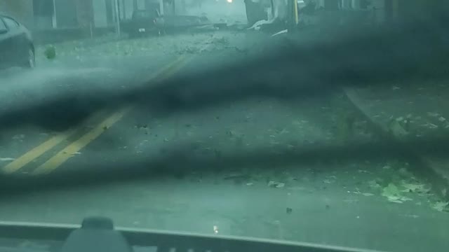 Roof Blows Off in Front of Car